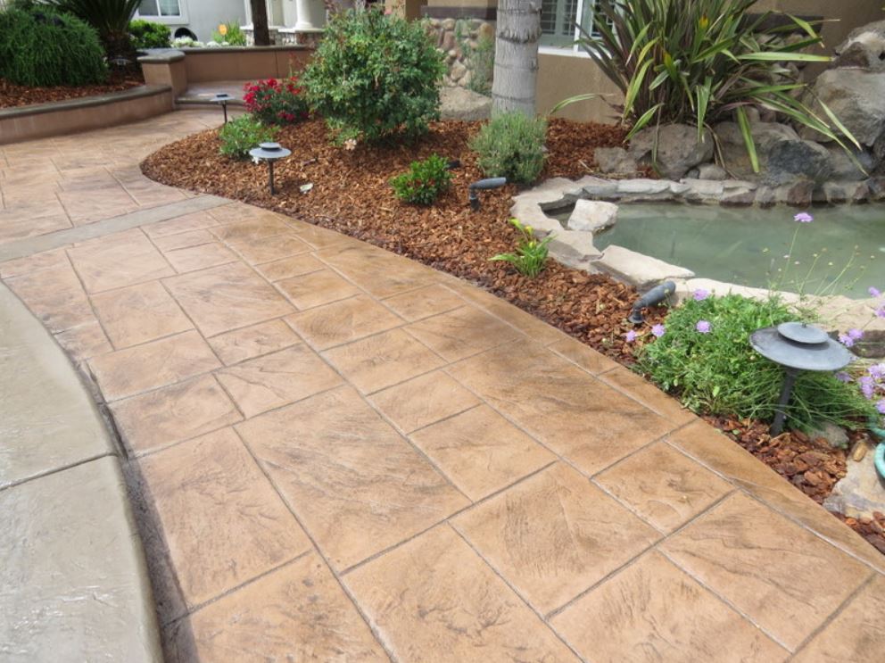 An image of finished stained concrete in Diamond Bar 