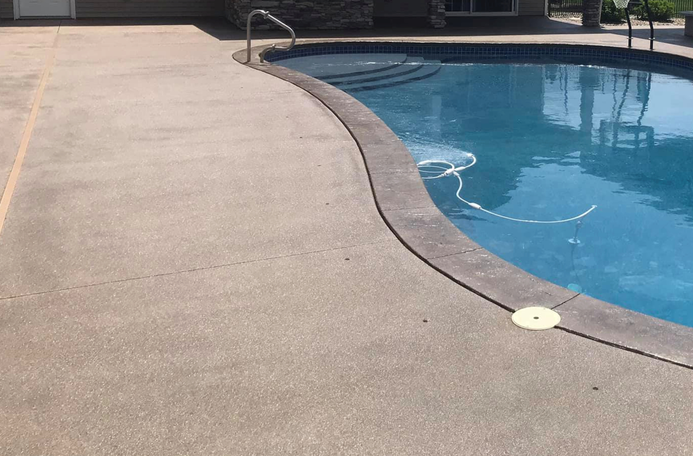this image shows pool deck in Diamond Bar, California
